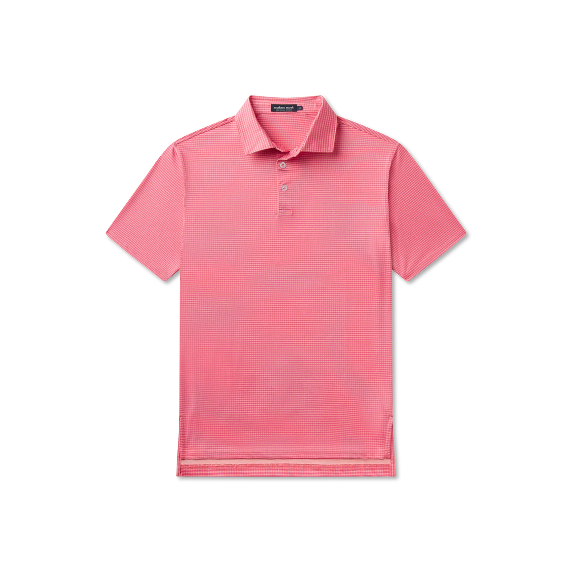 Walker Performance Polo -  Coral & Peach Gingham