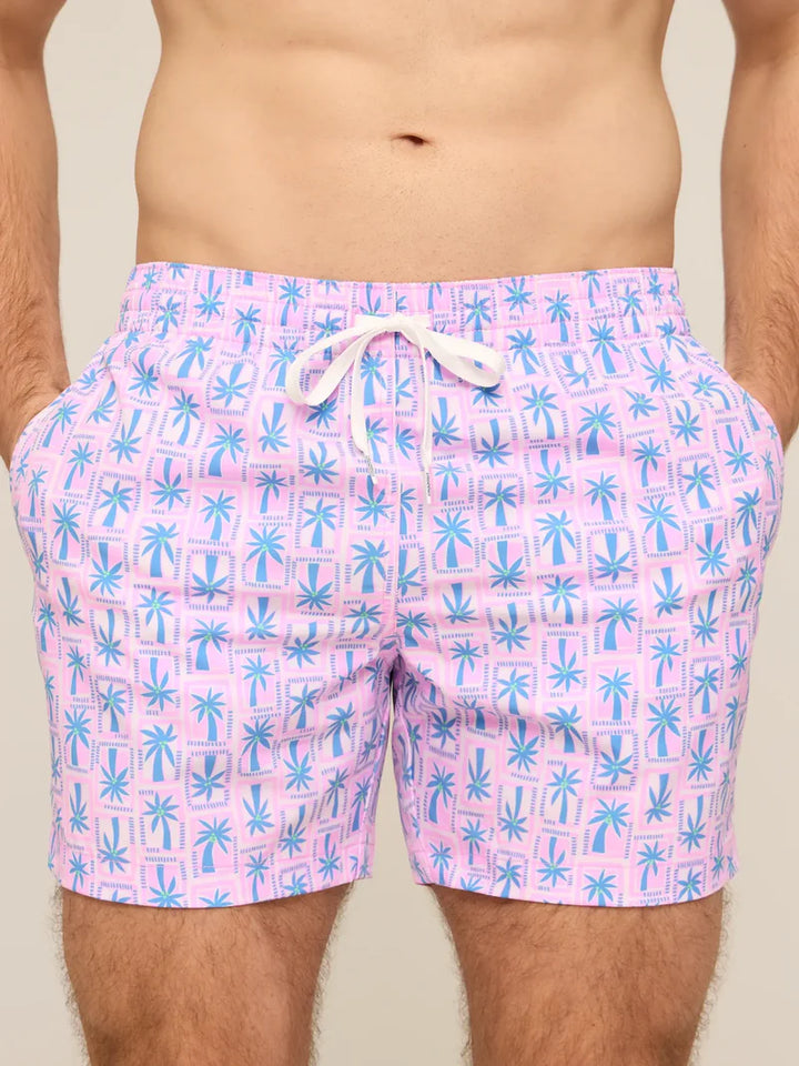The Miami Mosaic Classic Lined Swim Trunk - Pink