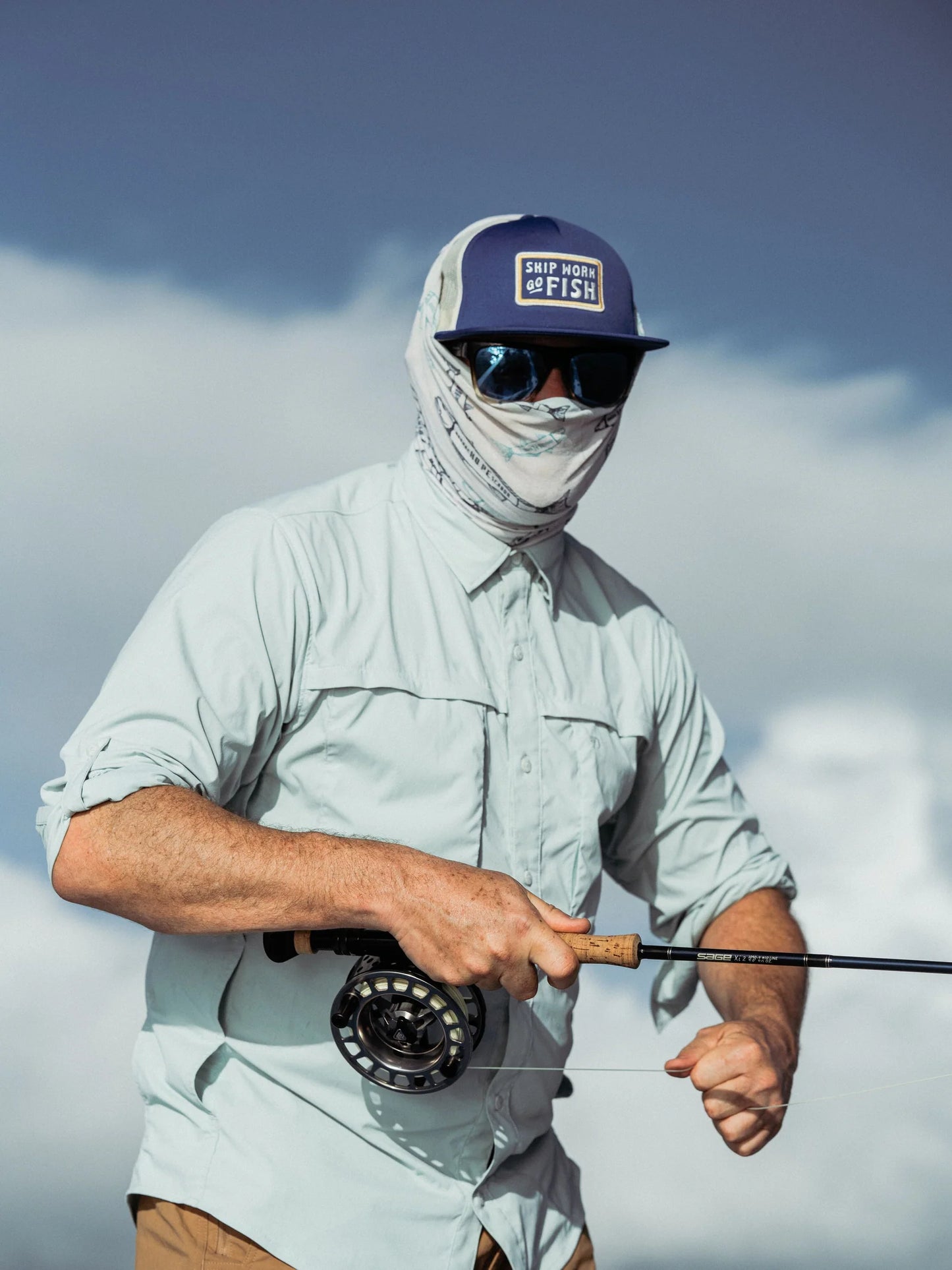 Daniel Hub Back M's Lightweight Fishing Shirt Long Sleeve - Ice Water