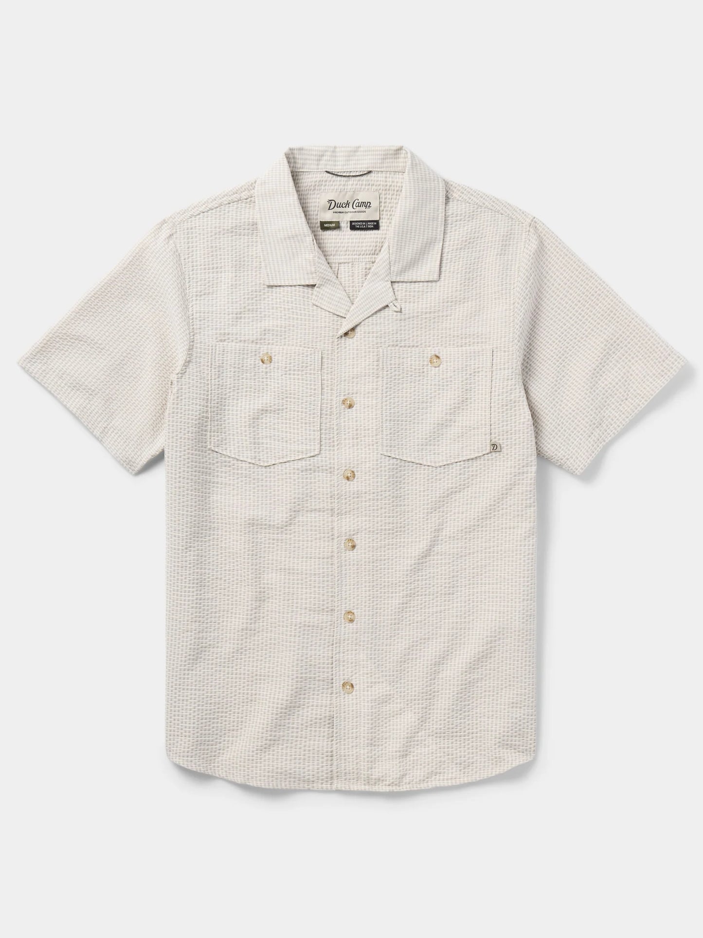 M's Coastal Seersucker Shirt Short Sleeve - Birch