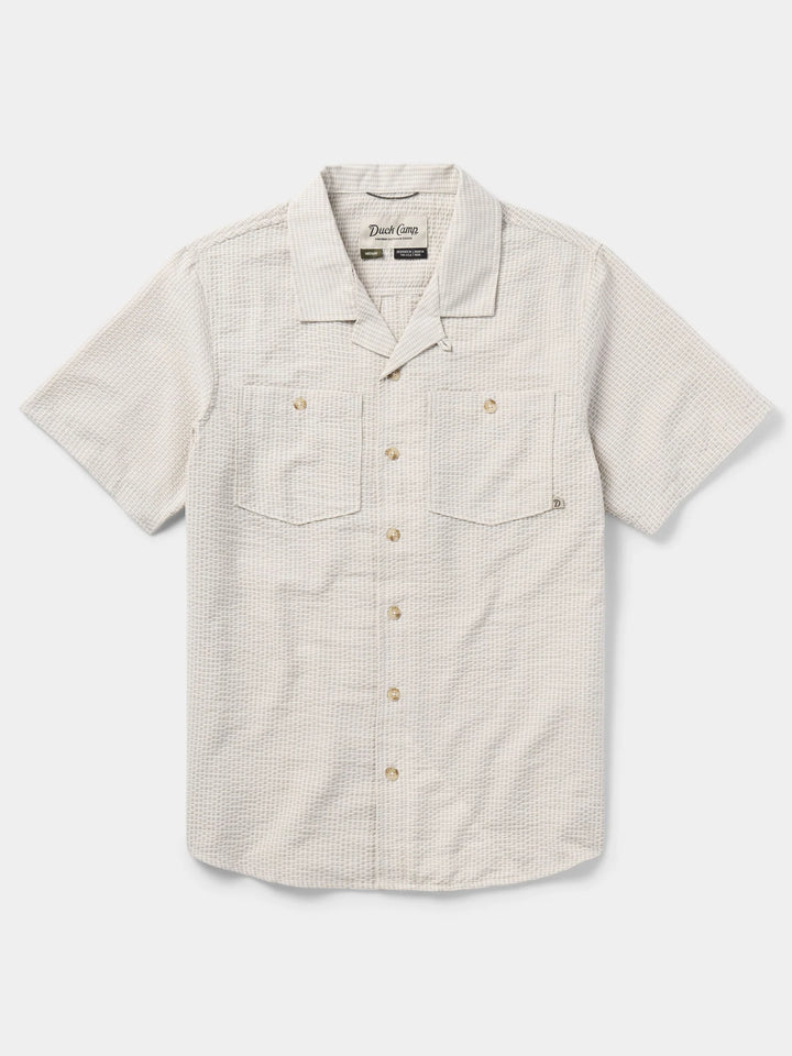 M's Coastal Seersucker Shirt Short Sleeve - Birch