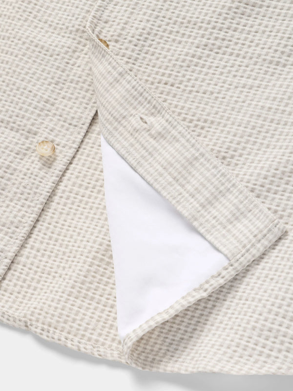 M's Coastal Seersucker Shirt Short Sleeve - Birch