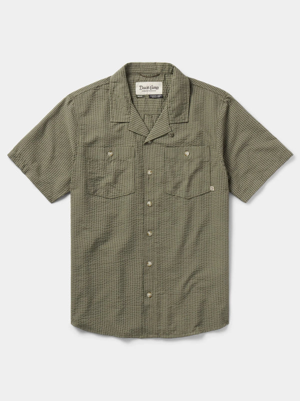 M's Coastal Seersucker Shirt Short Sleeve - Moss