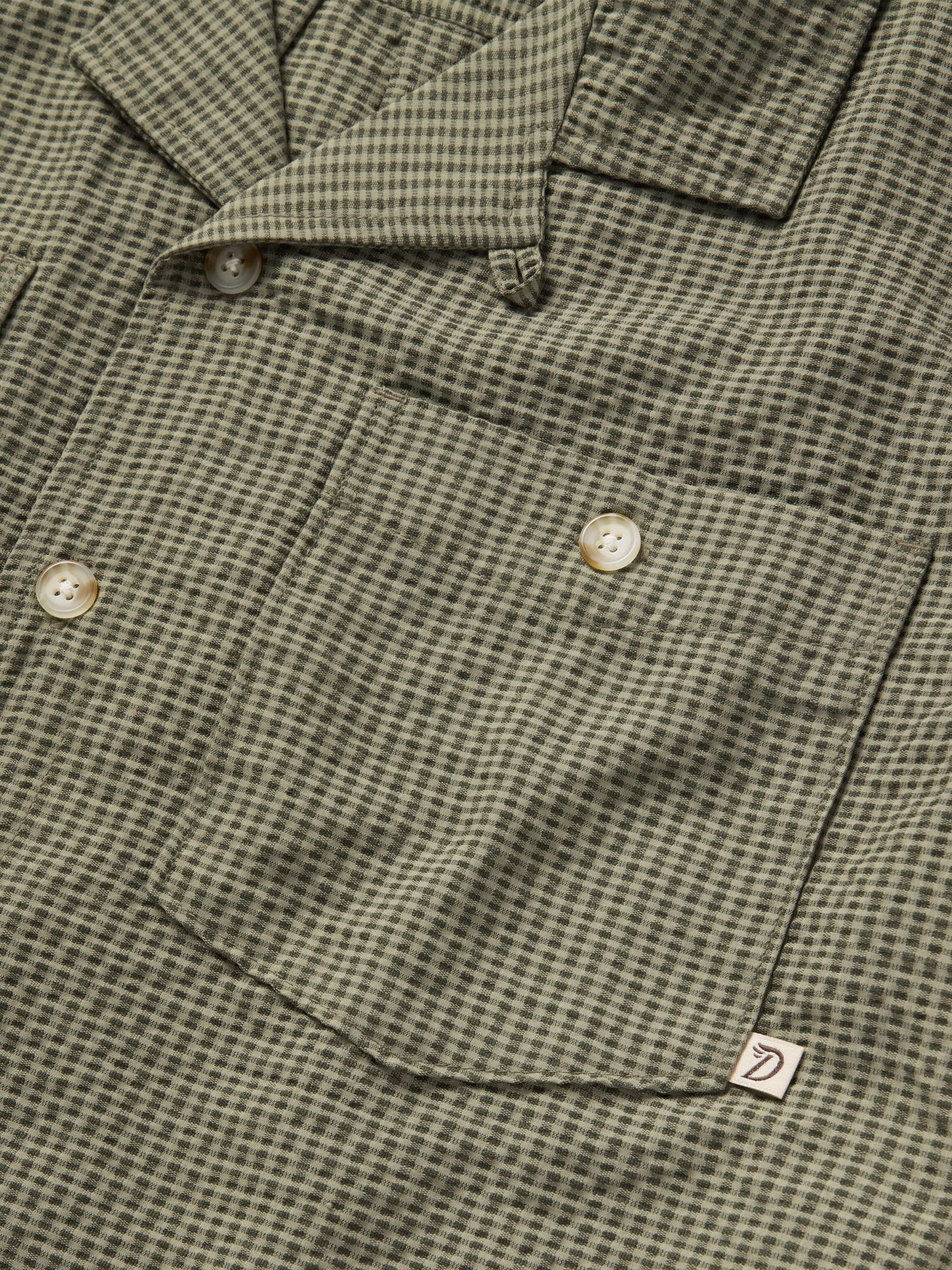 M's Coastal Seersucker Shirt Short Sleeve - Moss
