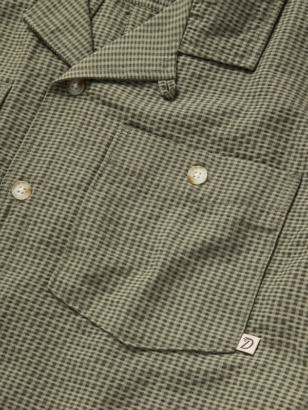 M's Coastal Seersucker Shirt Short Sleeve - Moss