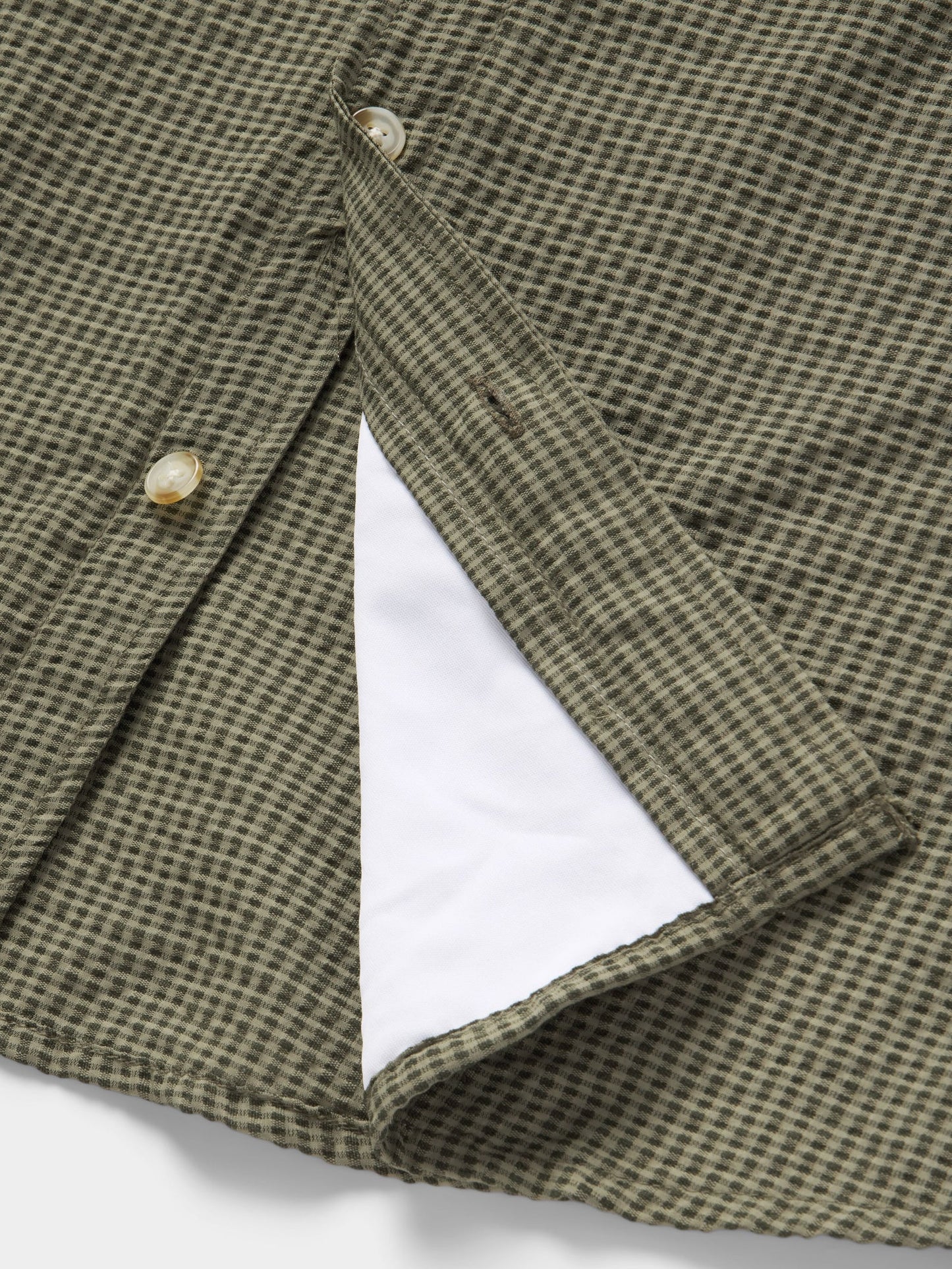 M's Coastal Seersucker Shirt Short Sleeve - Moss