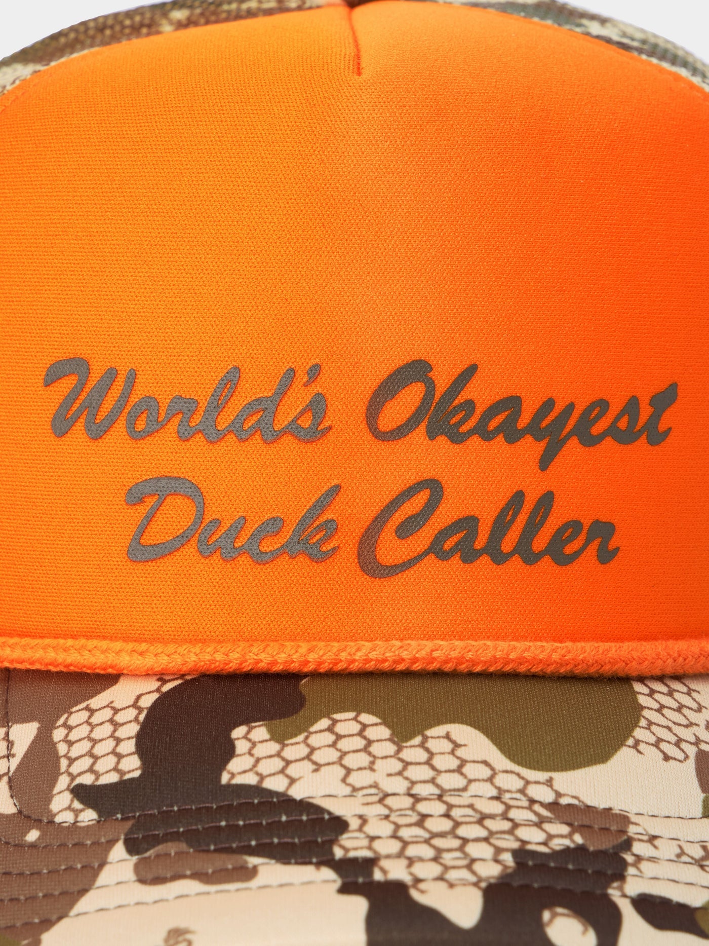 Worlds Okayest Duck Caller Retro Trucker - Wetland