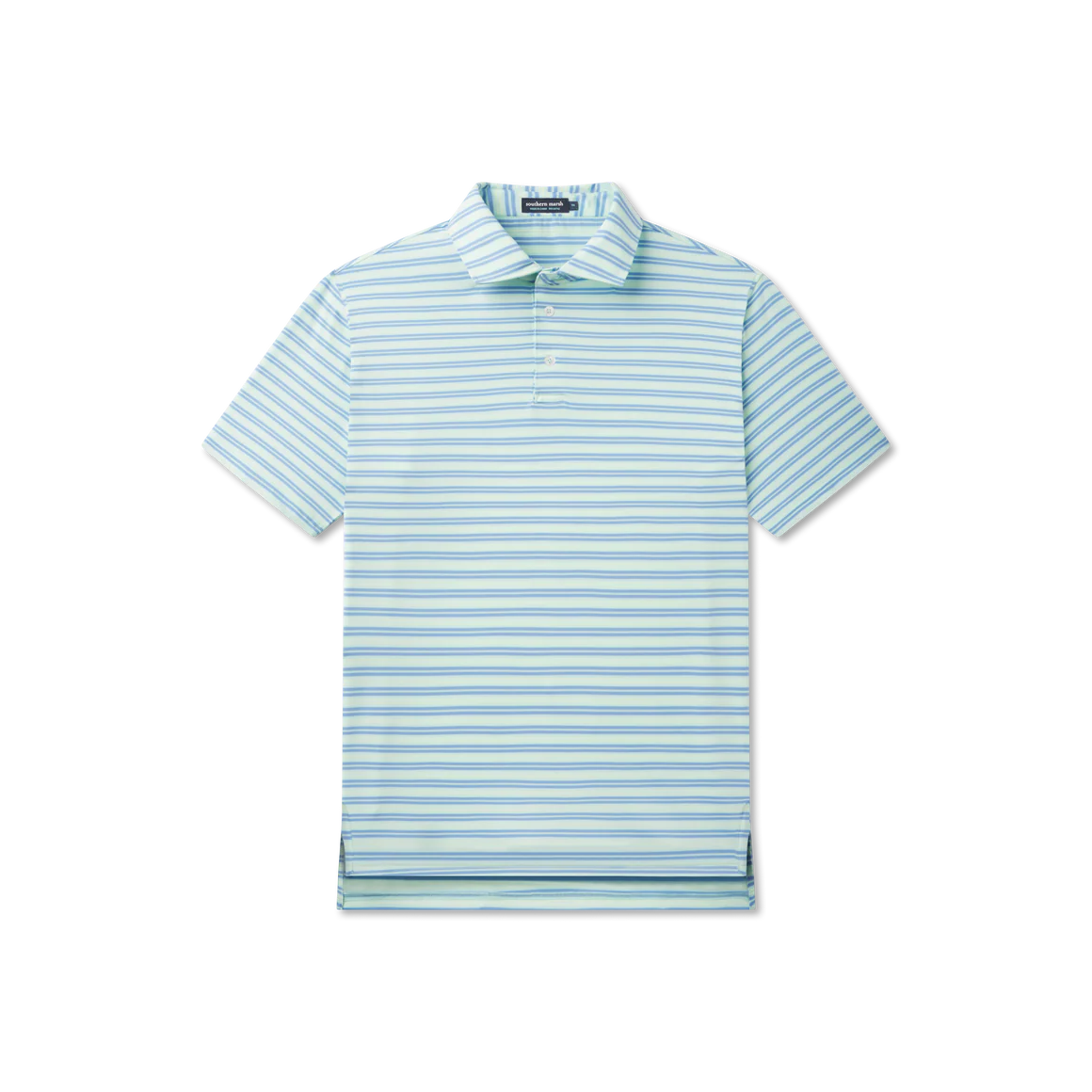 Bermuda Performance Polo - Grayton Stripe - Lilac Lime & Teal