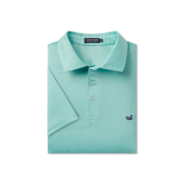 Flyline Performance Polo - Shell Shock - Antigua Blue