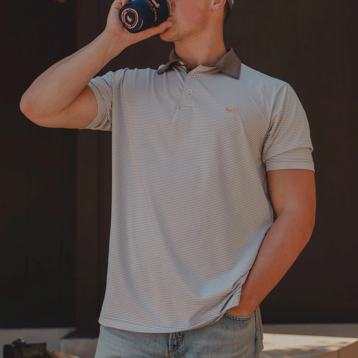 Bermuda Performance Polo - Gray/White
