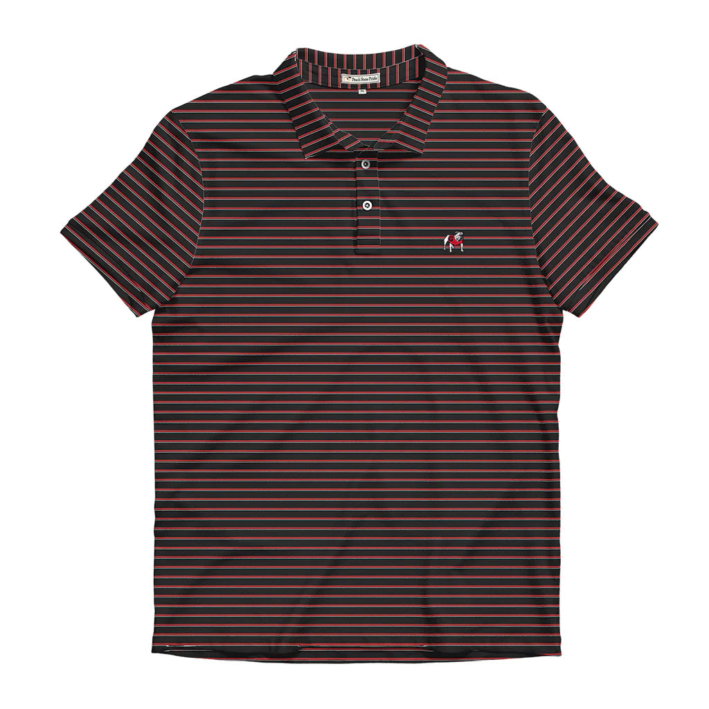 Standing Dawg - Black/White/Red Poplar Performance Polo