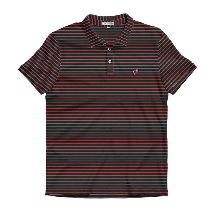 Standing Dawg - Black/White/Red Poplar Performance Polo