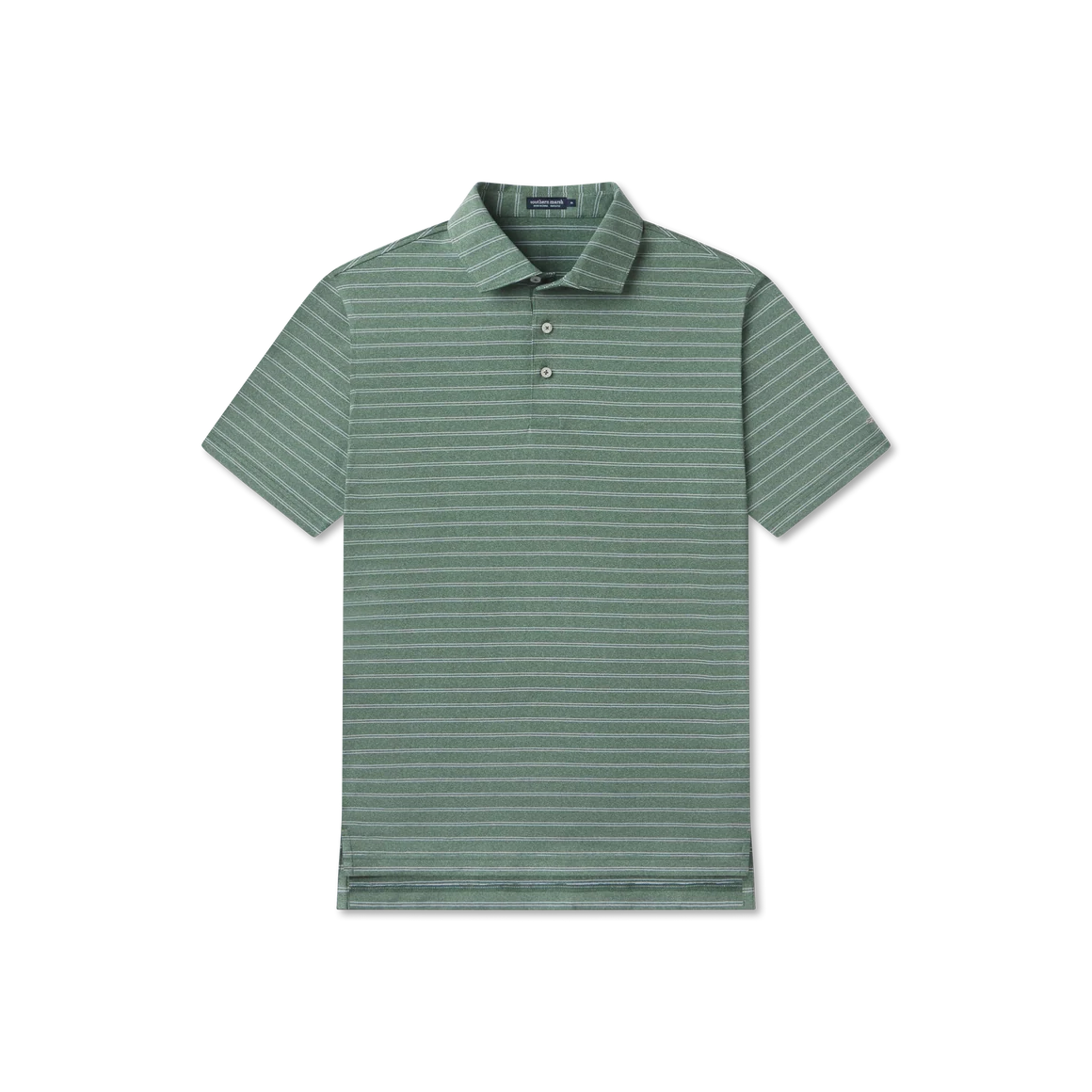 Newcastle Stripe Featherlight Polo SS - Dark Green
