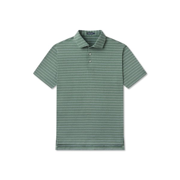 Newcastle Stripe Featherlight Polo SS - Dark Green