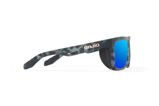 Palehorse Black Tort Matte with Blue Mirror Glass Lenses