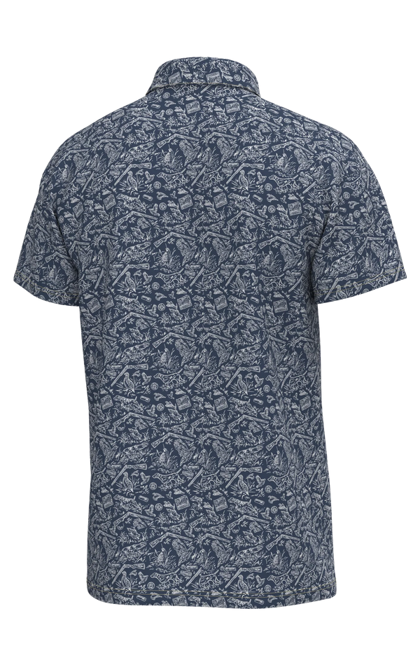 Pointer Pattern Performance Polo - Deep Water
