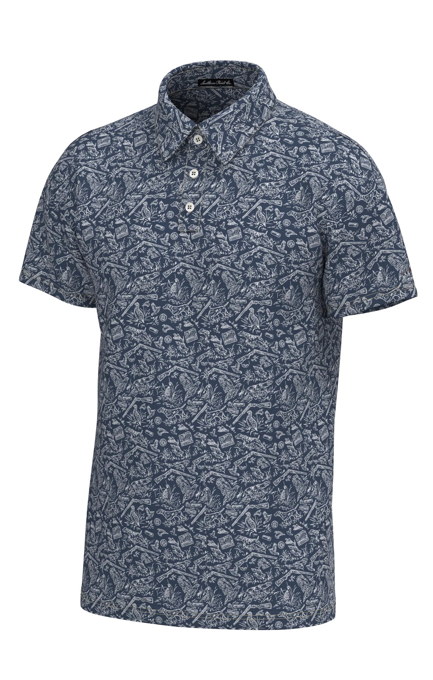 Pointer Pattern Performance Polo - Deep Water