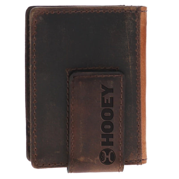 Zemi Bifold Money Clip Tan Basket Weave w/ Brown Lightning Bolt