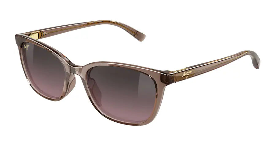 Kūkaulana Shiny Transparent Light Pinkish Brown w/ Maui Rose® Lenses