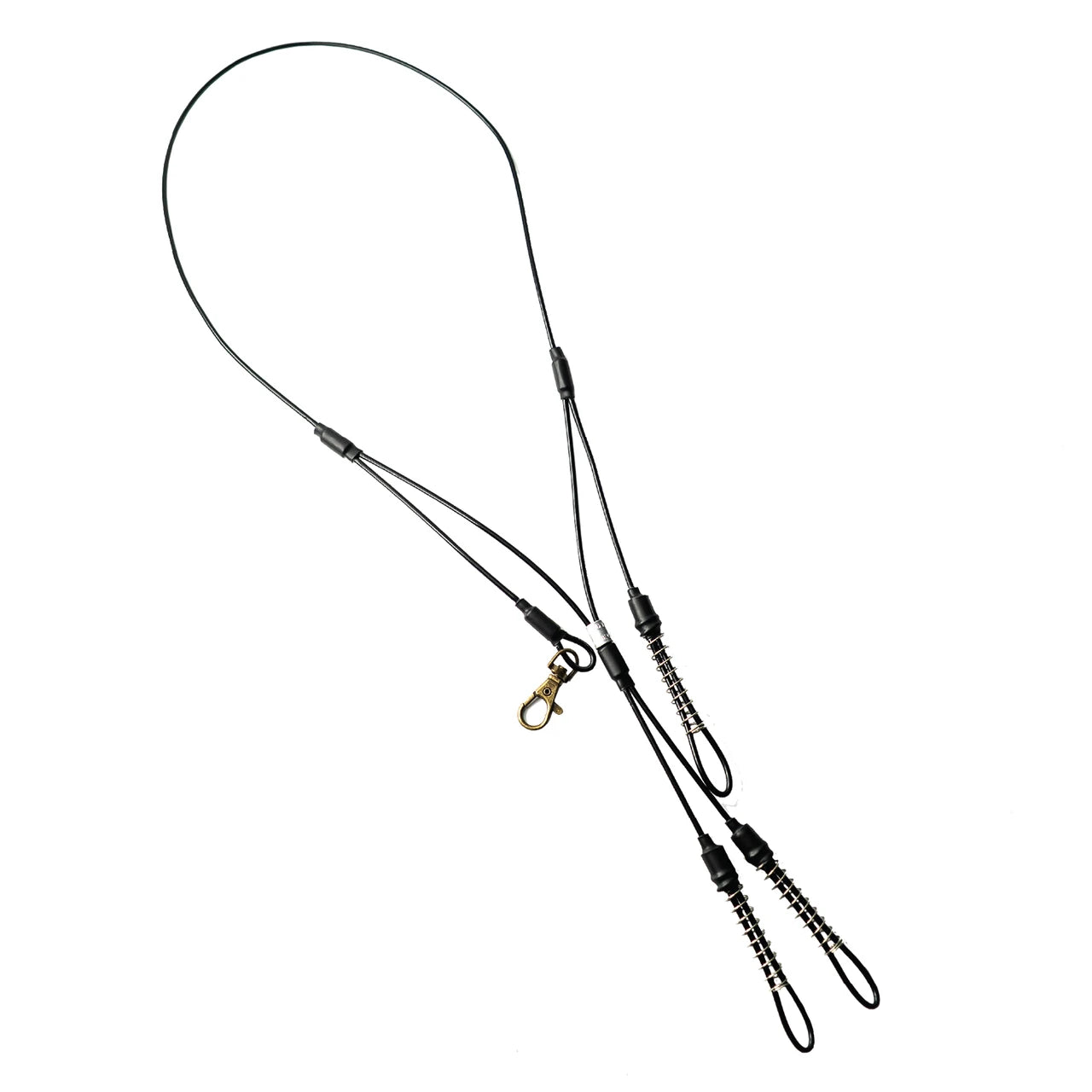 Rolling Thunder Stainless Steel Cable Lanyard - 3 Drops - Black