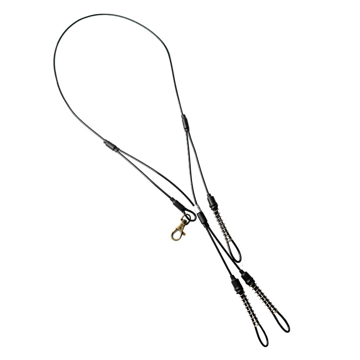 Rolling Thunder Stainless Steel Cable Lanyard - 3 Drops - Black