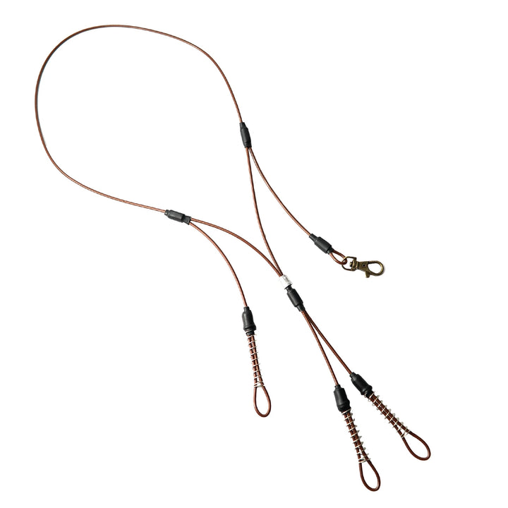 Rolling Thunder Stainless Steel Cable Lanyard - 3 Drops - Brown