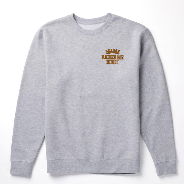 Raised Right Crew- Heather Grey