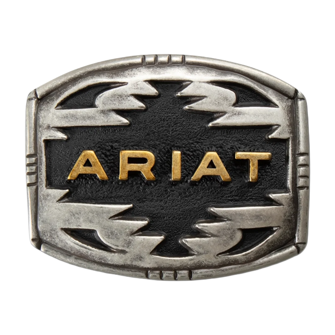 Ariat Men's Rectangle Southwest Multi Finish Belt Buckle