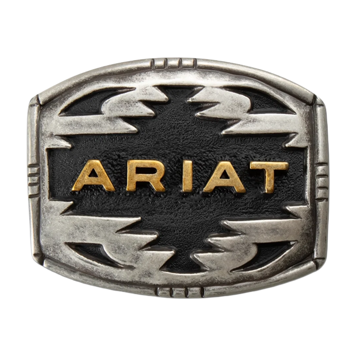 Ariat Men's Rectangle Southwest Multi Finish Belt Buckle