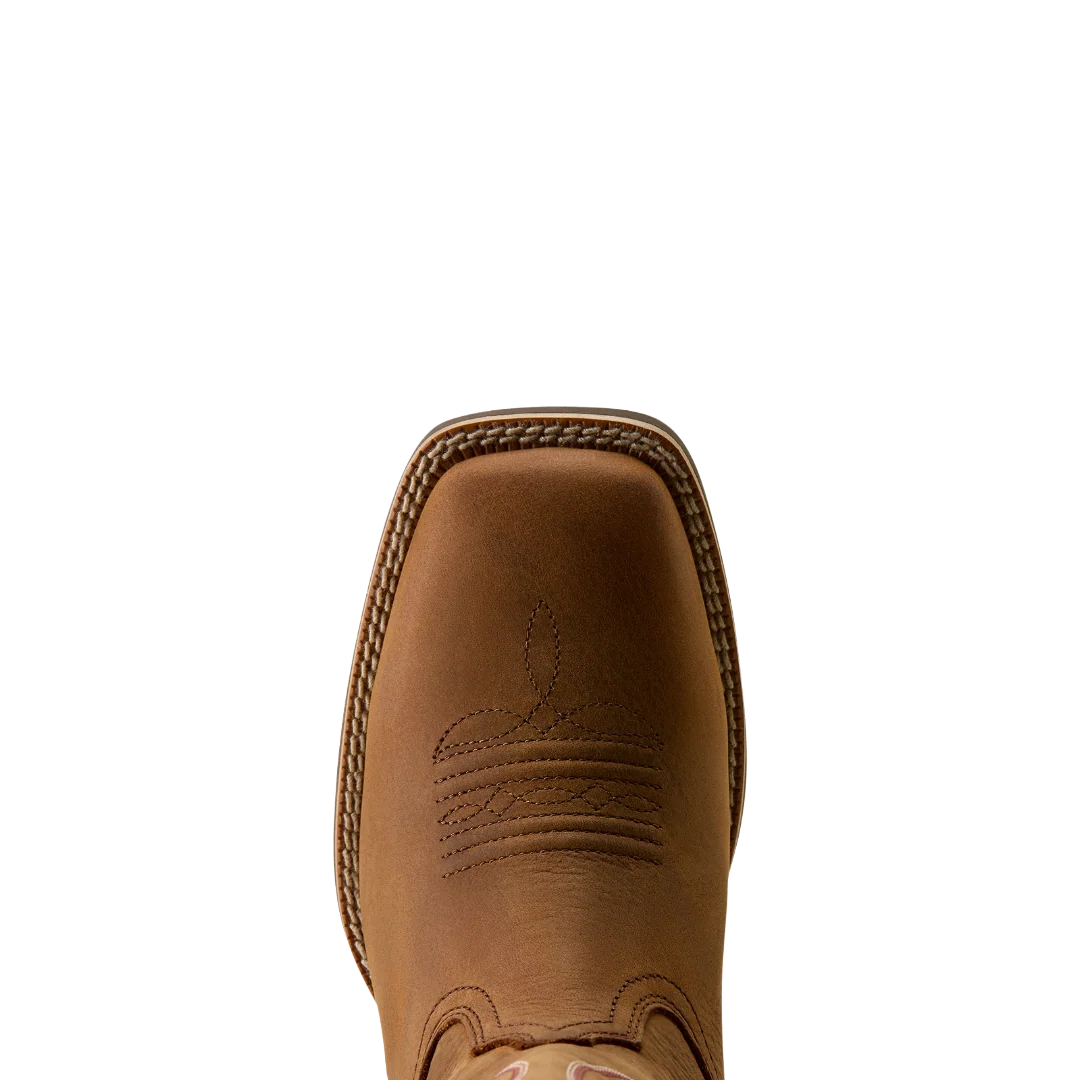 Ariat Ladies Round Up Waterproof Wide Square Toe Boot - Reliable Brown