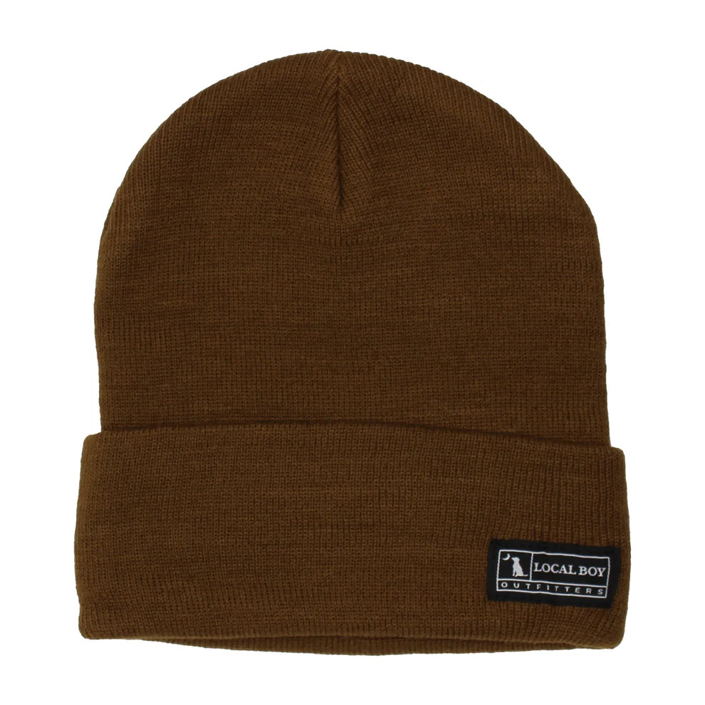 Woven Label Beanie - Rust