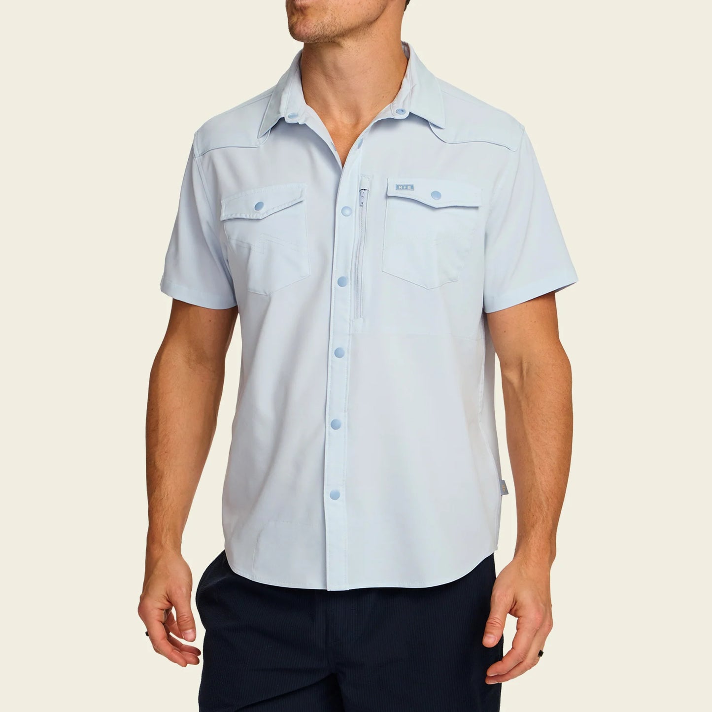 Emerger Tech SS Button Up Shirt - Cloud