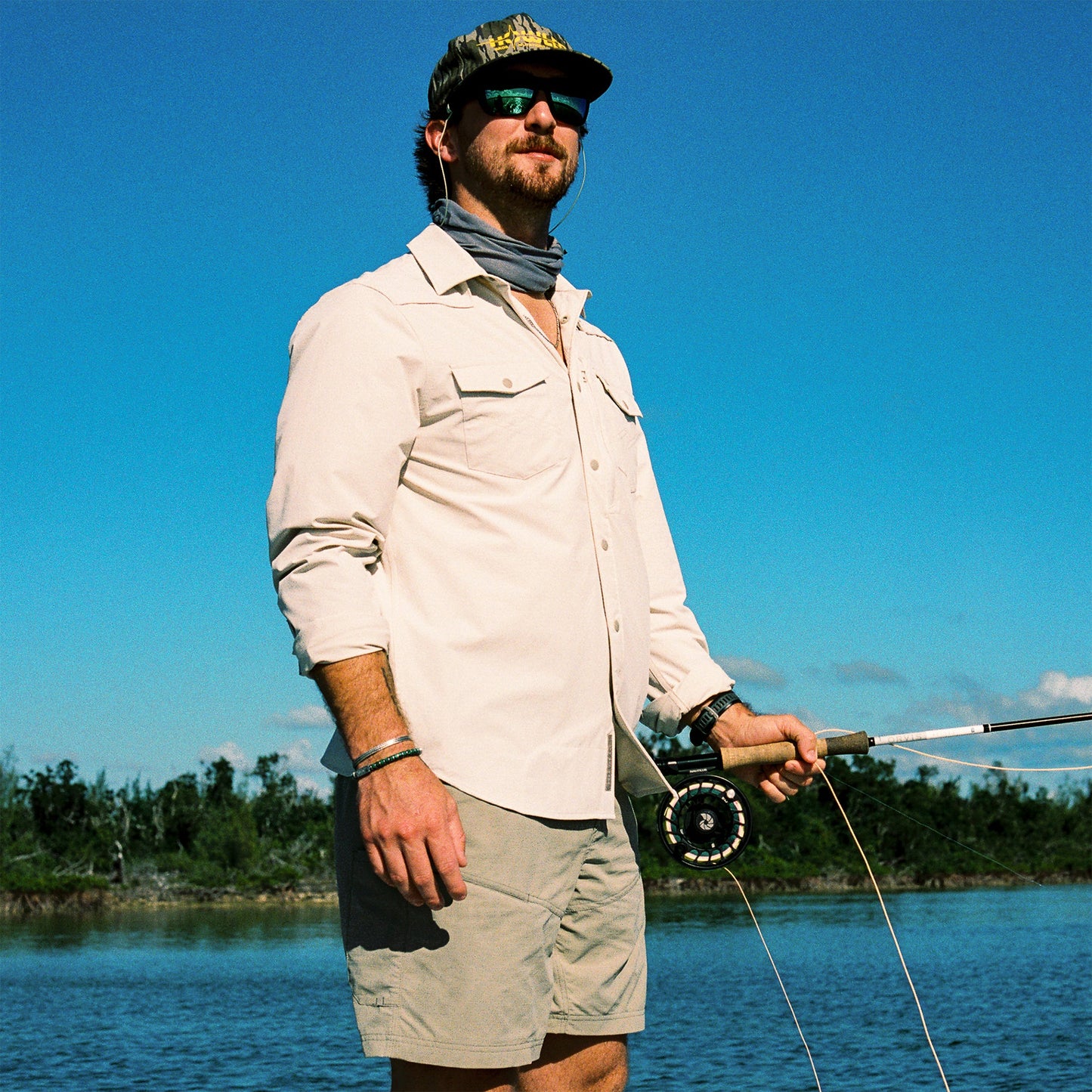 Emerger Tech Long Sleeve Button Down - Chalk