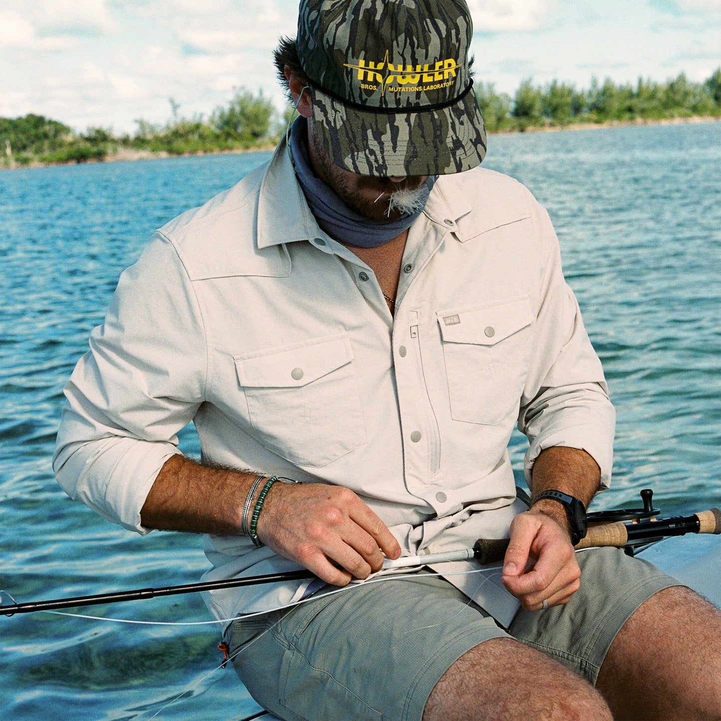 Emerger Tech Long Sleeve Button Down - Chalk
