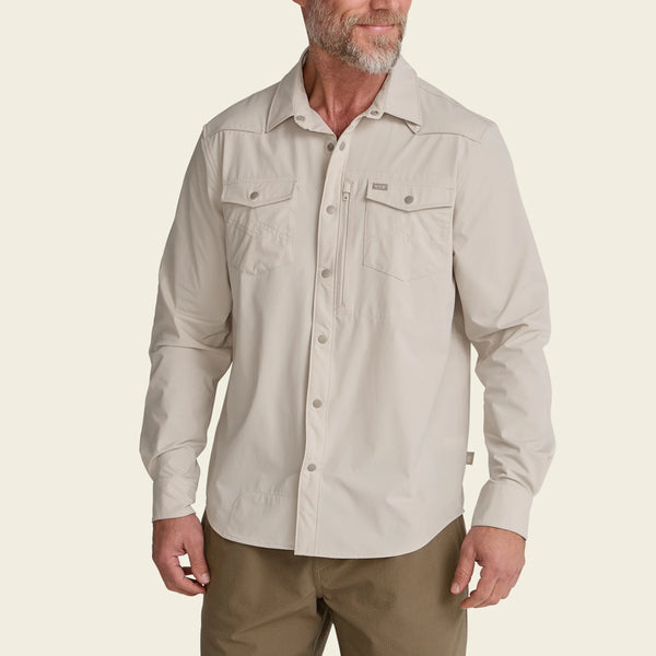 Emerger Tech Long Sleeve Button Down - Chalk
