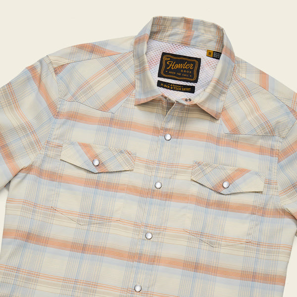H Bar B Tech Longsleeve - Cameron Plaid - Cream