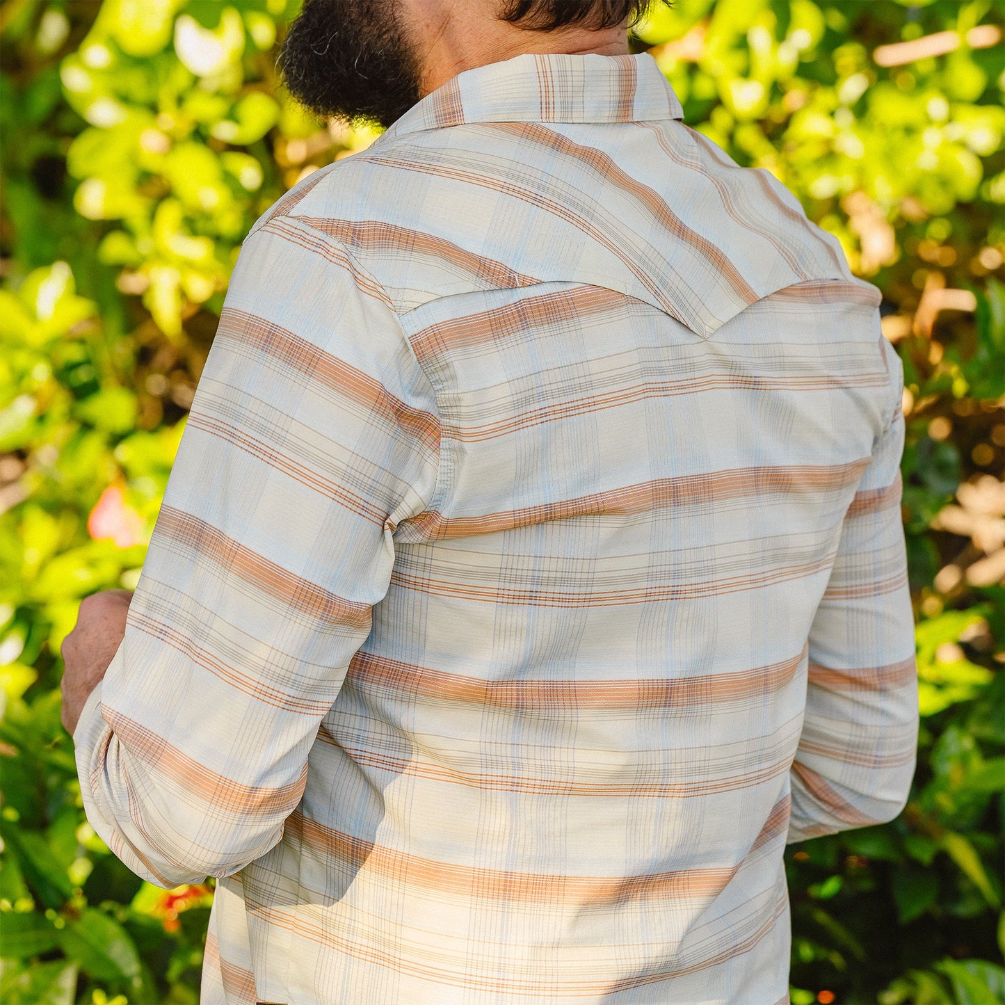 H Bar B Tech Longsleeve - Cameron Plaid - Cream