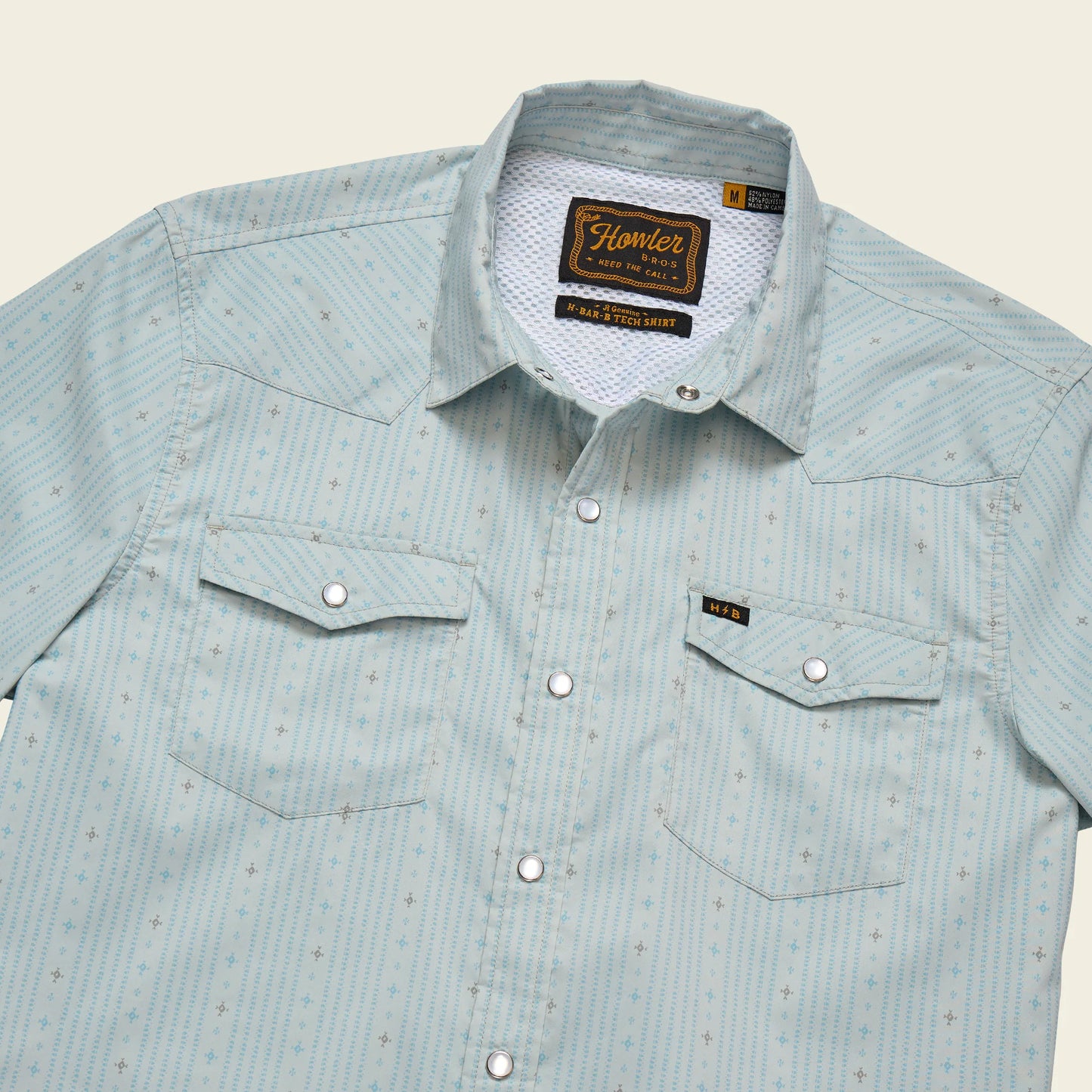 H Bar B Tech Longsleeve - Supernova Stripe - Ash Blue