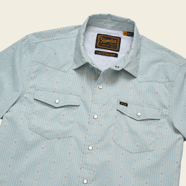 H Bar B Tech Longsleeve - Supernova Stripe - Ash Blue