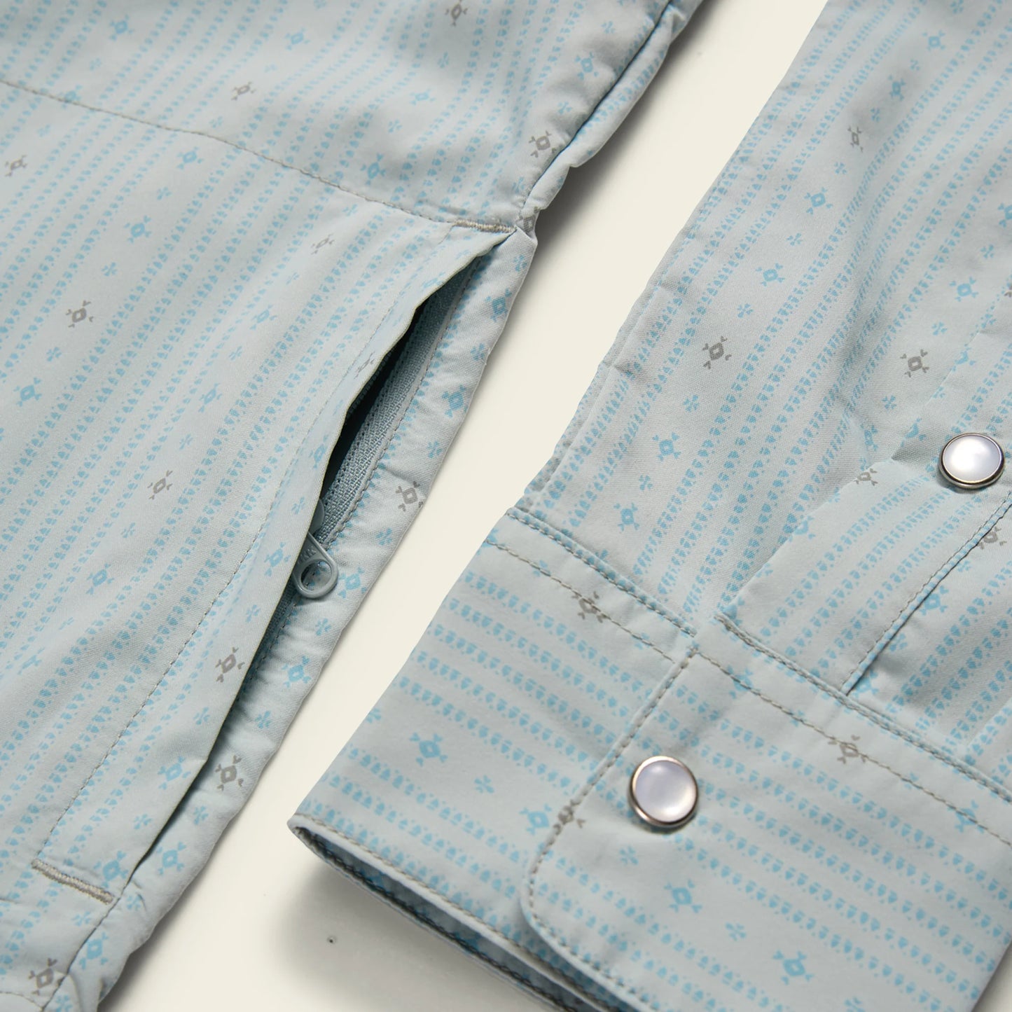 H Bar B Tech Longsleeve - Supernova Stripe - Ash Blue