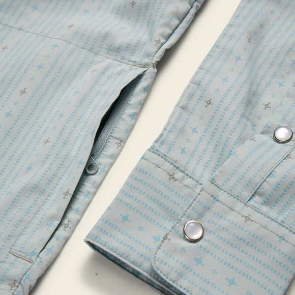 H Bar B Tech Longsleeve - Supernova Stripe - Ash Blue