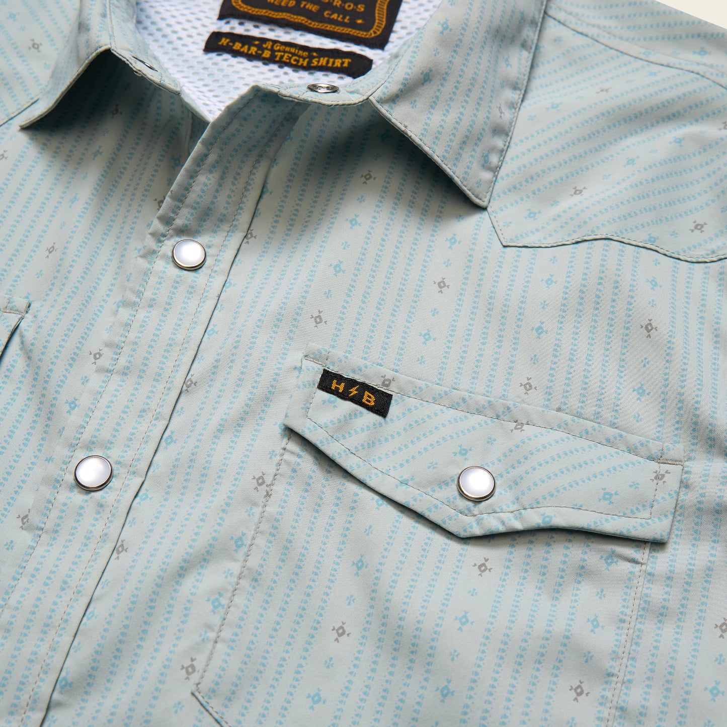 H Bar B Tech Longsleeve - Supernova Stripe - Ash Blue