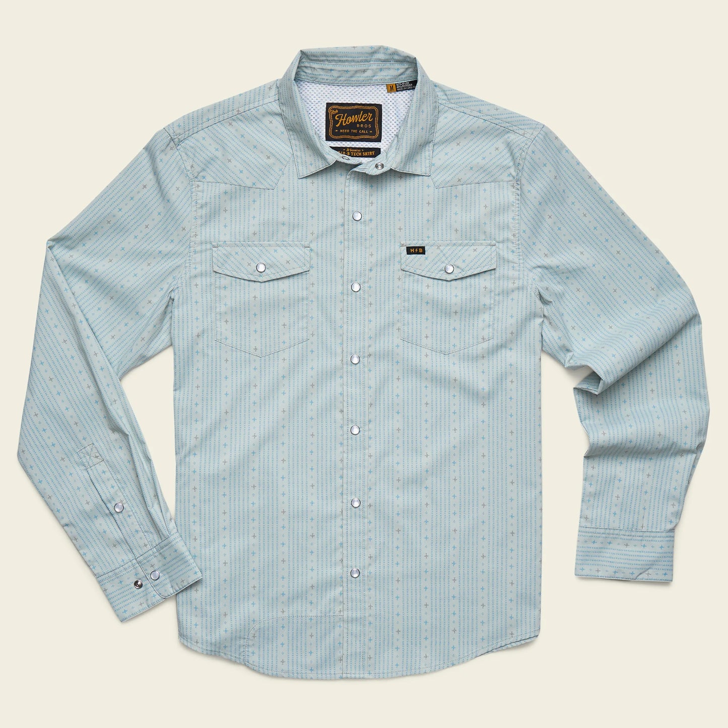 H Bar B Tech Longsleeve - Supernova Stripe - Ash Blue