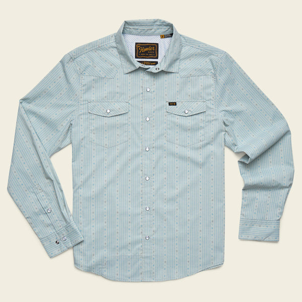 H Bar B Tech Longsleeve - Supernova Stripe - Ash Blue