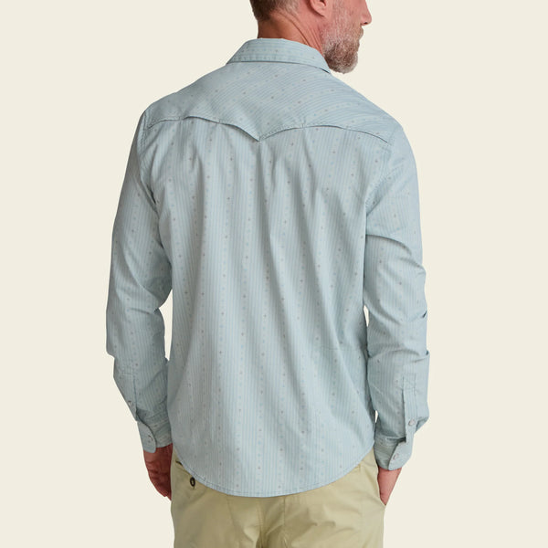 H Bar B Tech Longsleeve - Supernova Stripe - Ash Blue