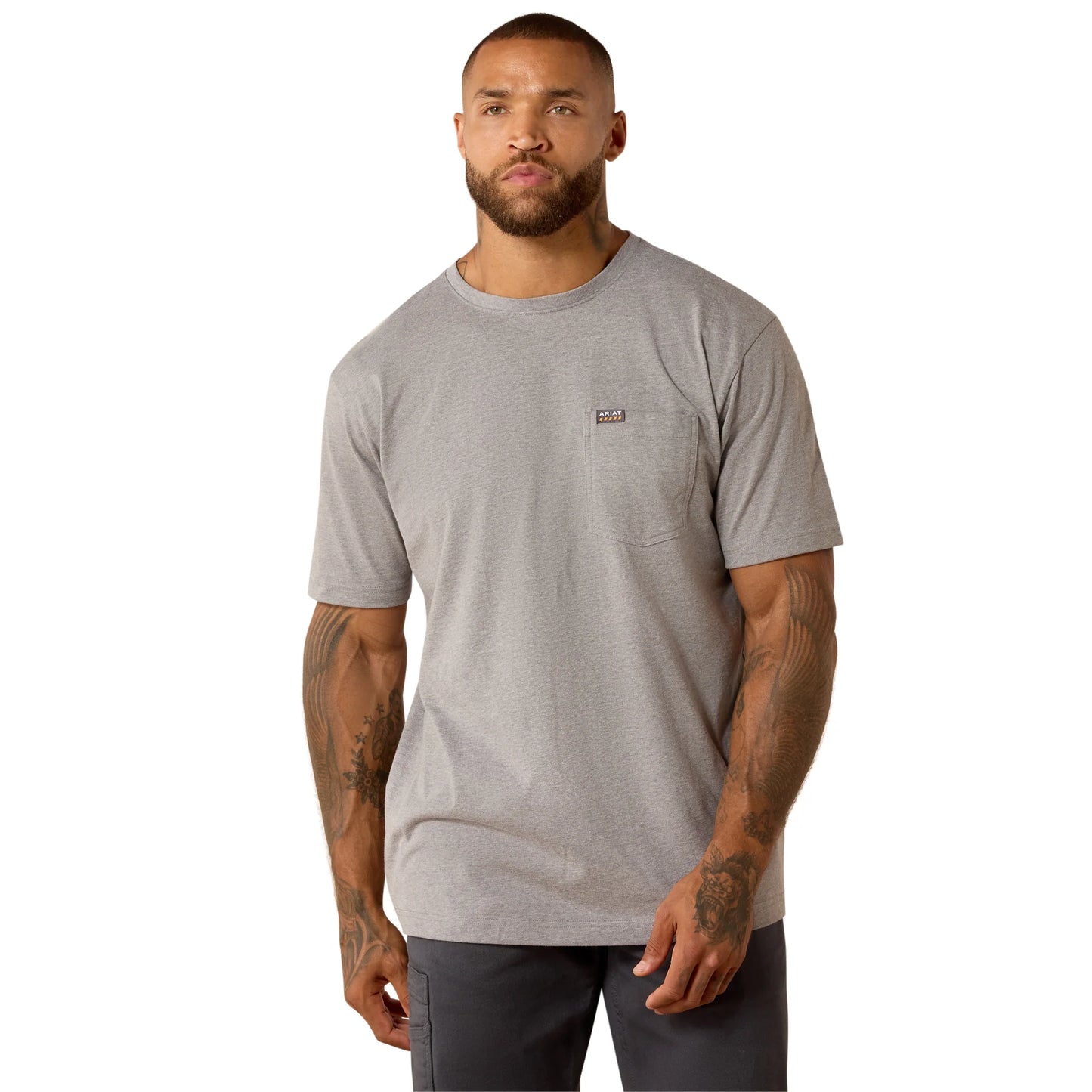 Rebar Cotton Strong Dawg T-Shirt - Heather Grey