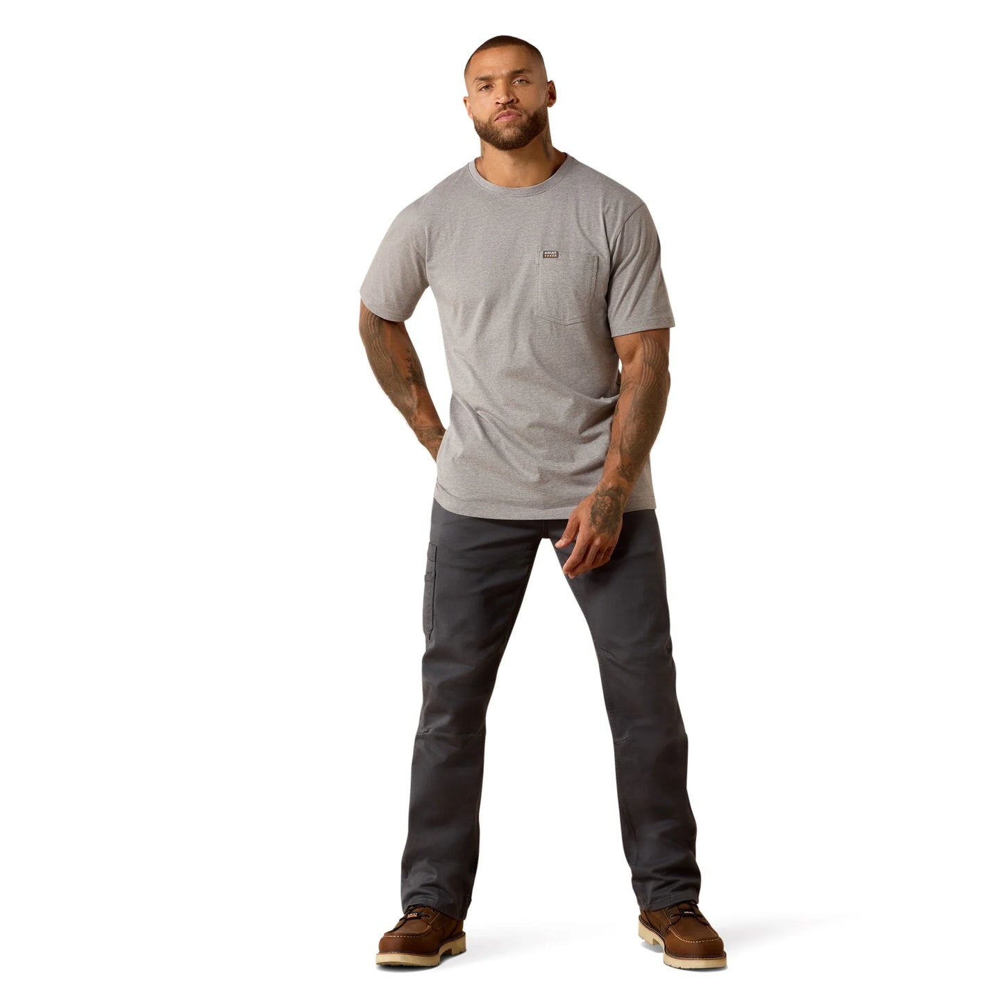 Rebar Cotton Strong Dawg T-Shirt - Heather Grey