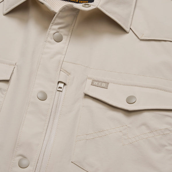 Emerger Tech SS Button Up Shirt - Chalk