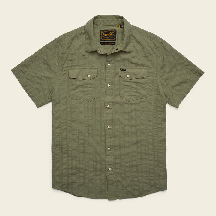 H Bar B Snapshirt - Eyelet Stripe - Cadet