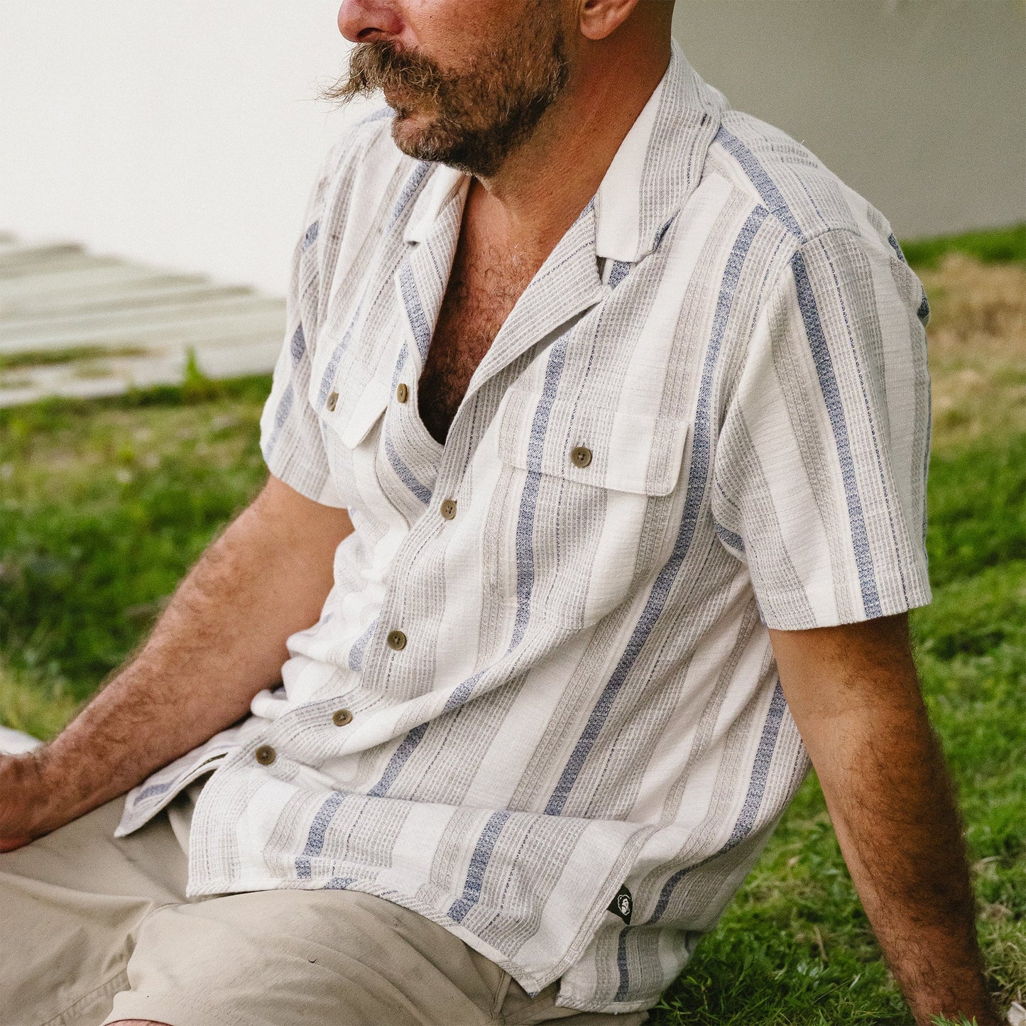 Shores Club Shirt - Old Bill Stripe - Limestone